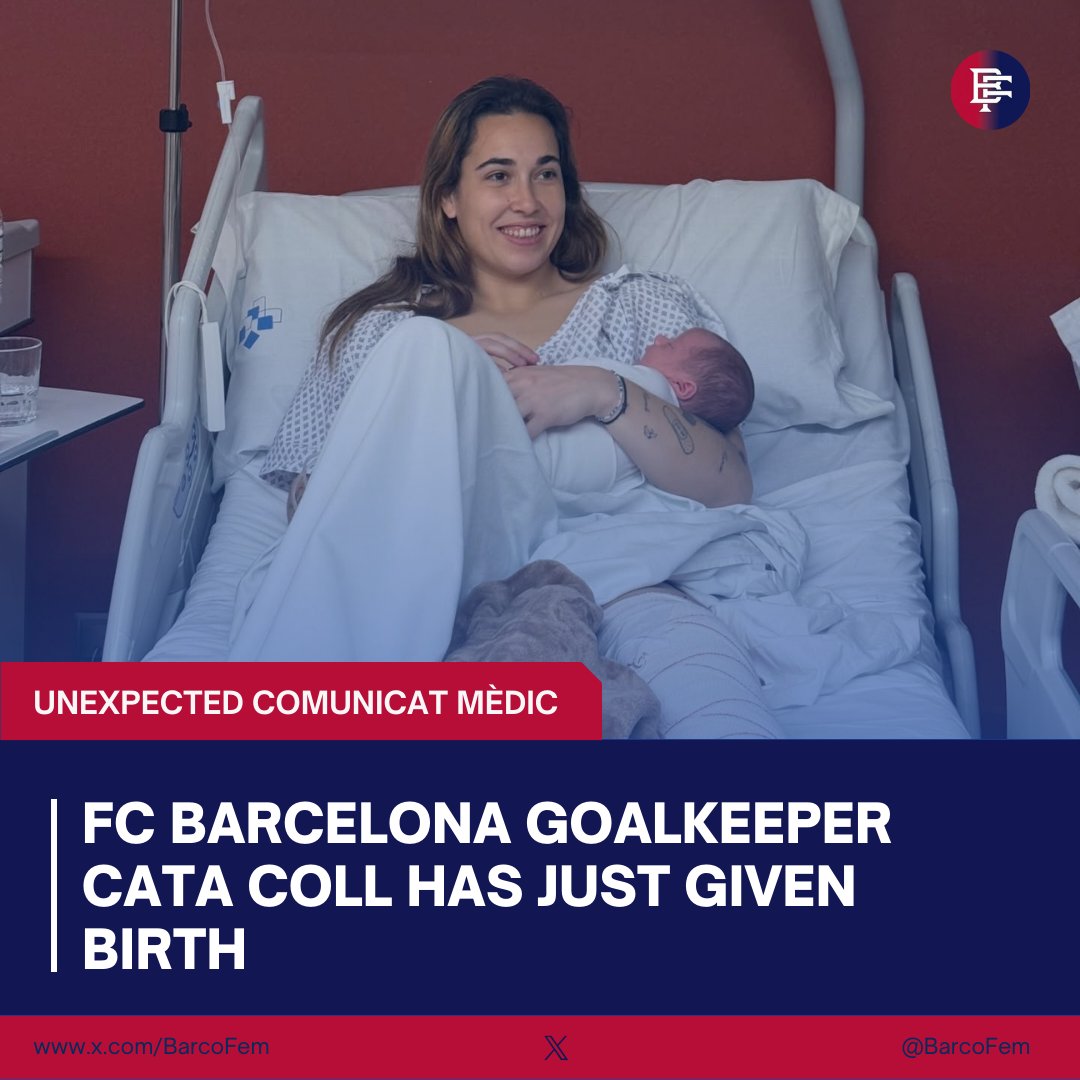 🚨😱 IT WASN’T HER KNEE

👩🏻‍🍼 FC Barcelona keeper Cata Coll has shared a photo with her newborn. Her pregnancy was kept secret as part of a project to find a right-wing replacement for the team.

🗣️ When asked about it, Cata replied: “Why else would she be born on Caro’s birthday?”