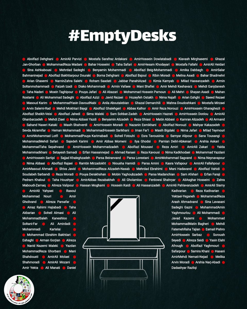 akvanian's tweet image. پس از دهه‌ها مبارزه علیه استبداد و تجربه بزرگ‌ترین کشتار تاریخ معاصر در دی‌ماه امشب زنگ آخر درس دادخواهی است. مزدوران خامنه‌ای ده‌ها هزار تن ازجمله کودکان را کشتند و هویت بیش از ۲۳۵ کودک جان‌باخته مشخص شده. برای #نیمکتهای_خالی و #کلاسهای_بی_معلم و کسانی دیگر به مدرسه برنمی‌گردند.