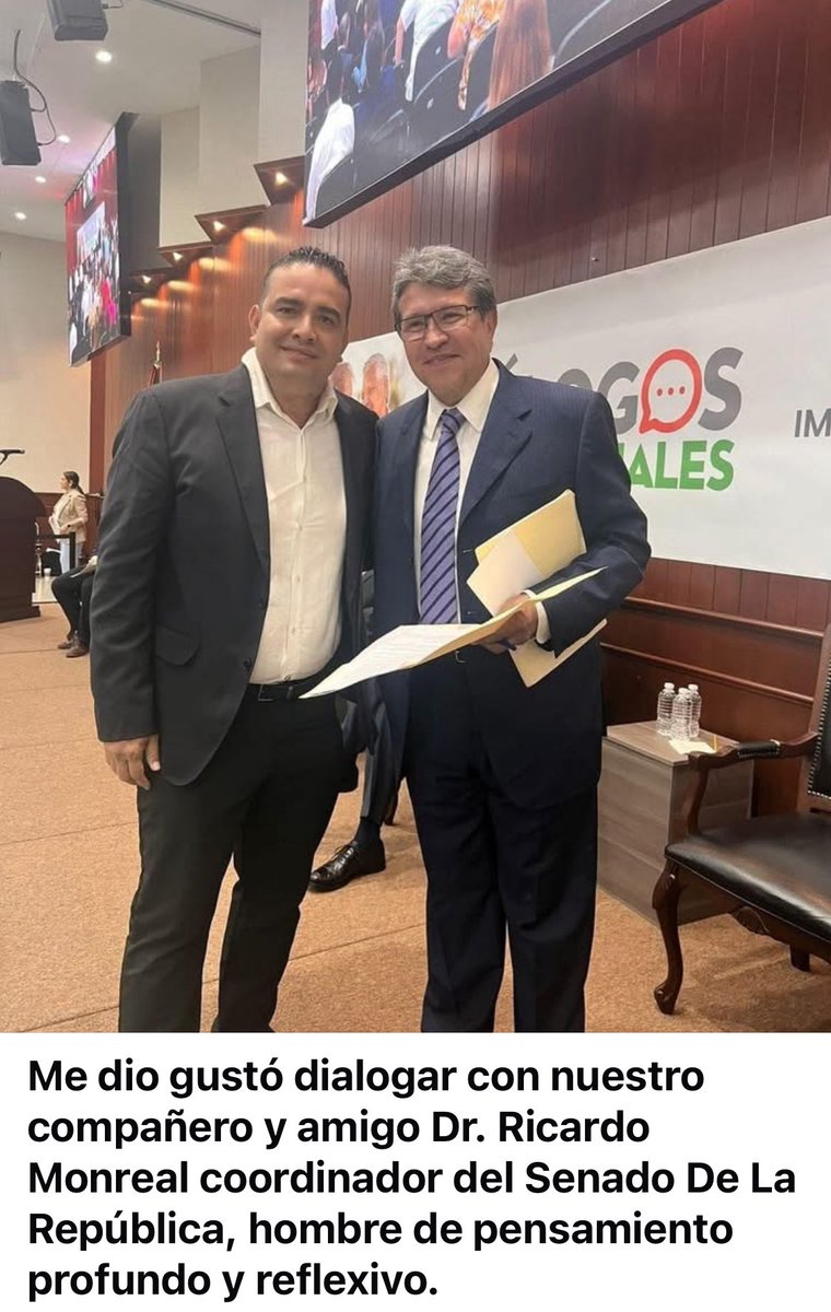 Quiero felicitar a mi amigo y compañero de partido <a href="/RicardoMonrealA/">Ricardo Monreal A.</a>  quien hace unas horas fue designado como responsable de la operación política-electoral de nuestro  partido en la Primera Circunscripción federal, región que integra a Baja California, Baja California Sur,
