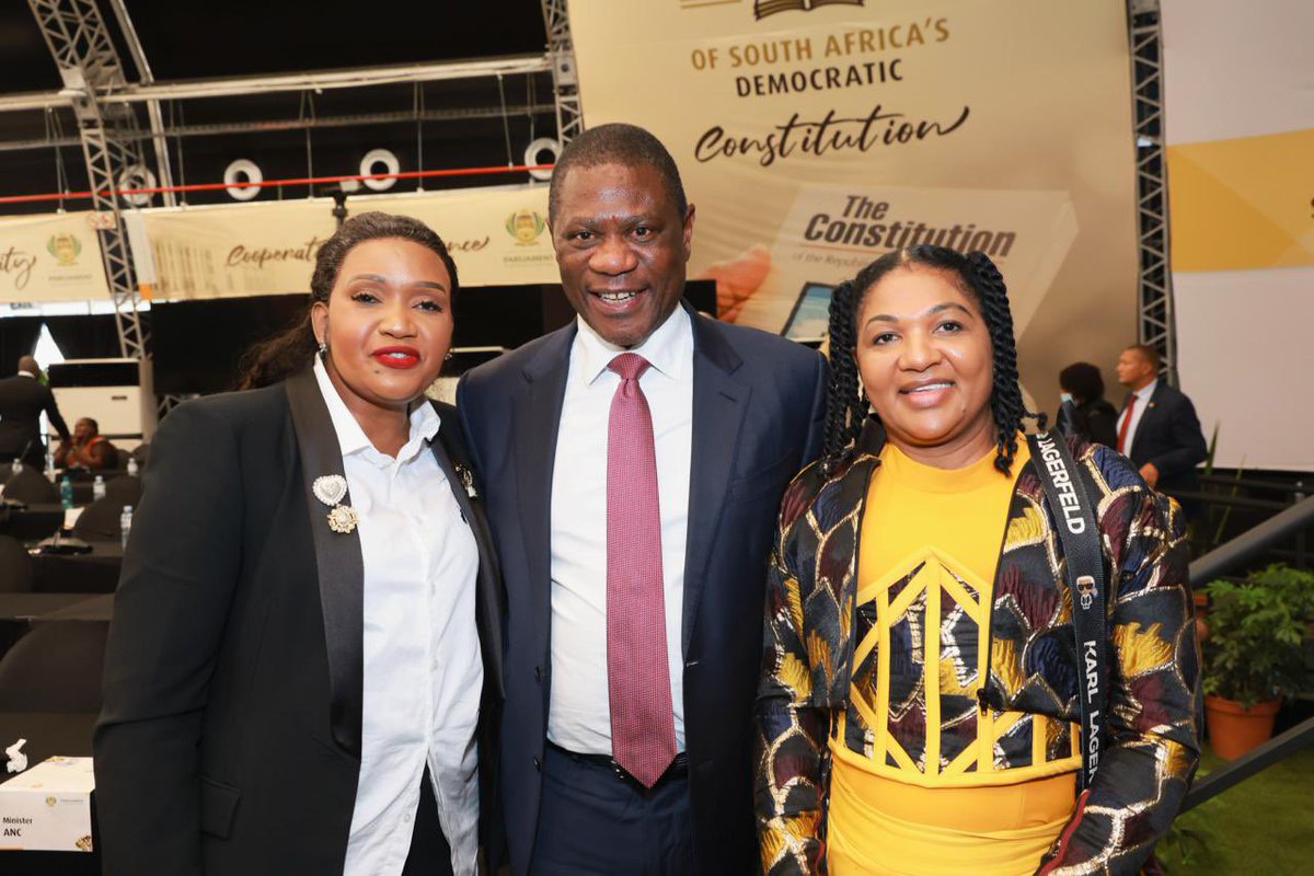 BerniceSwarts1's tweet photo. [In Pictures]

Deputy Minister Bernice Swarts with Deputy Minister Tandi Mahambehlala &amp; Deputy President Hon Paul Mashatile at The Dome, Parliament After the President's Reply For SONA2026🇿🇦

#SONA2026 #SONADebate https://t.co/OQYvaFQCSZ