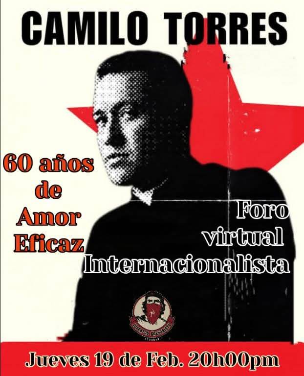 Desde la Juventud Guevarista se invita a todas las personas interesadas en el trabajo de Camilo Torres y su legado. 

Hoy a las 20:00