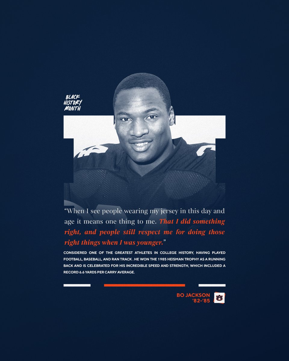 AuburnFootball's tweet image. Honoring a legend who changed the game forever.
The Greatest Athlete of All Time.🦅

@BoJackson | #WarEagle