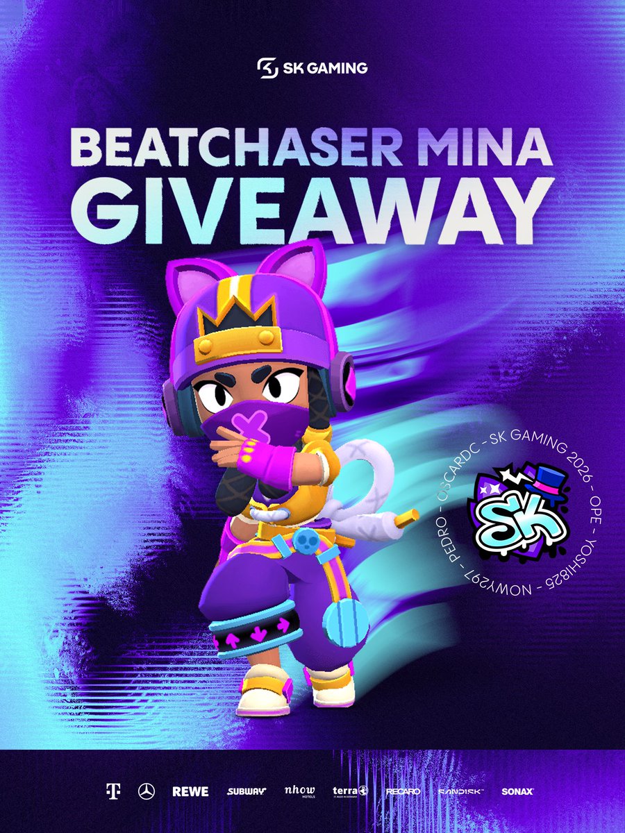 Want to win the Beatchaser Mina skin? Look no further! 

We're giving one away amongst everyone in the comments 🎧

💜 Like and follow <a href="/SKGaming/">SK Gaming</a> 
♻️ Retweet this tweet 
💬 Comment your favourite Brawler

We'll draw the winner next Monday. Good luck!