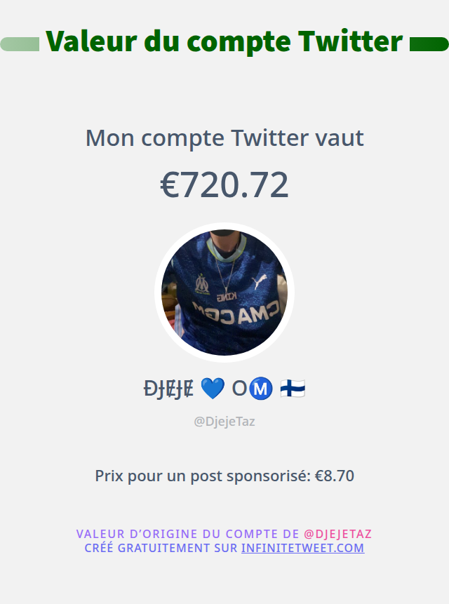 Mon twitter vaut: €720.72

➡️ infinitetweet.me/account-worth?…