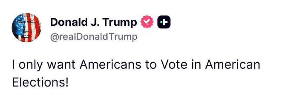 The Senate must pass the SAVE America Act. Retweet if you agree.