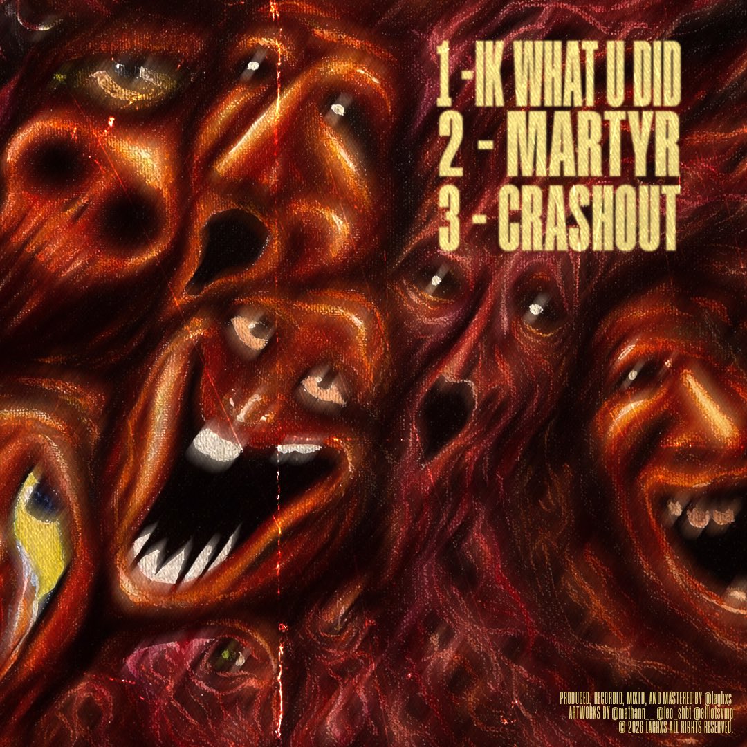 laghxs's tweet photo. « CRASH OUT » PREMIER PROJET SOLO DISPO LE 21 CV ÊTRE ATROCE 👹👹👹 https://t.co/4wDS3lqCuT