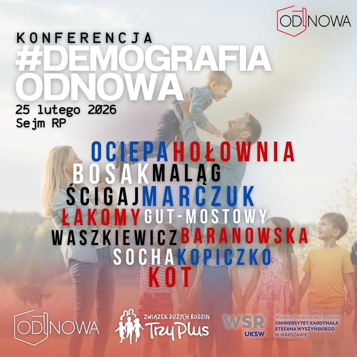 💥Najwyższy czas na poważną debatę na TEMAT NAJWAŻNIEJSZY dla polskiej racji stanu🇵🇱 - DEMOGRAFII📈. Przy zanikającym narodzie, debata o obronności, czy gospodarce nabiera zupełnie innego wymiaru. Dlatego serdecznie zapraszamy razem z <a href="/Rodzina3plus/">ZDR Trzy Plus</a> oraz <a href="/UKSW_Warszawa/">UKSW</a> na