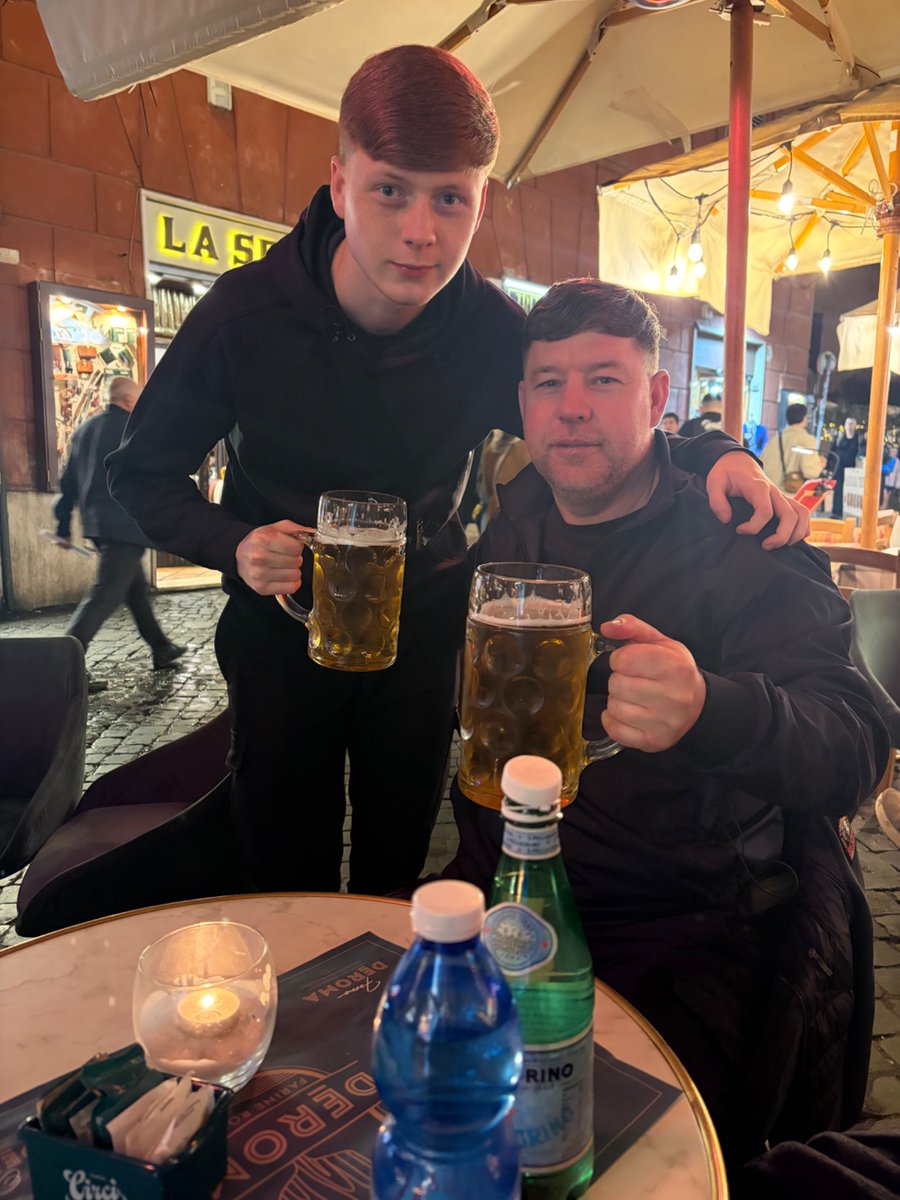 Great day in Rome for the big lads 21st 🍺🍺