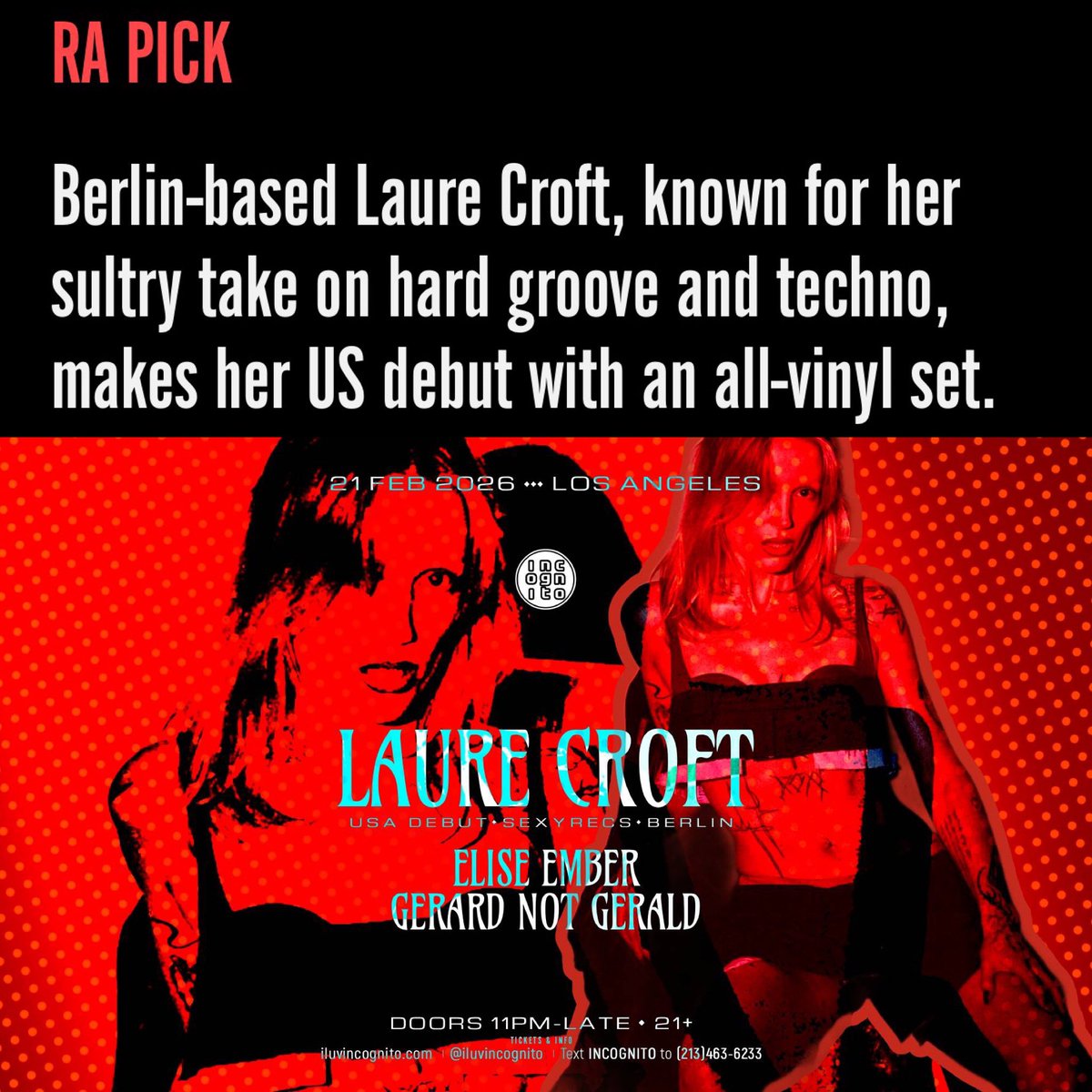 INCOGNITO | Techno + House tweet media