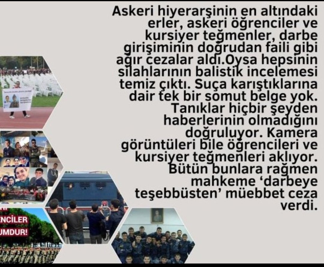 🗣️Duydunuz mu 📢
15 Temmuz davalarında, suç işlemedikleri hâlde haksız yere ağırlaştırılmış müebbet ceza verilen masum askerler var!
Bu korkunç durumu önemseyen herkesten çözüm bekliyoruz 
Onları yalnız bırakmayın!

#15Temmuzun309Mağdurları 
🌼🌸🌺🍀🌼🌸🌺🍀
Susmadık, susmuyoruz