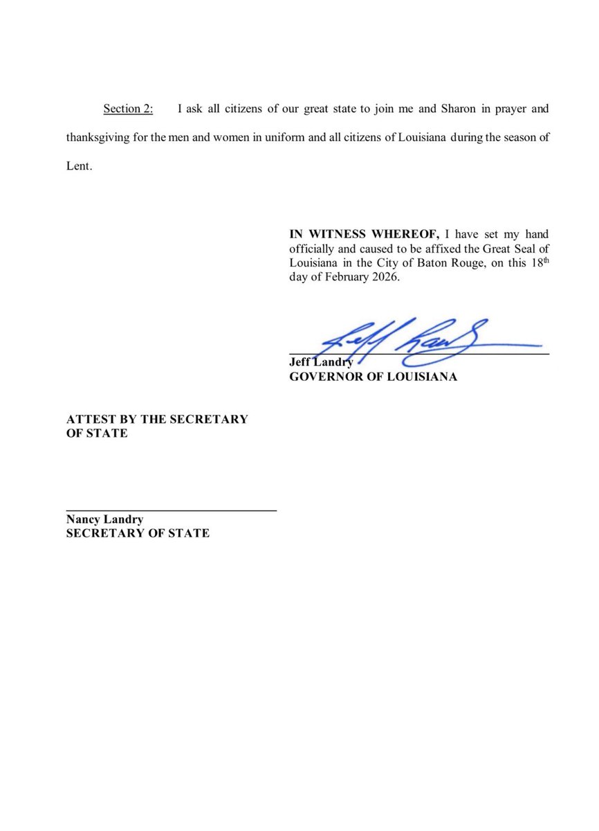 Governor Jeff Landry tweet media