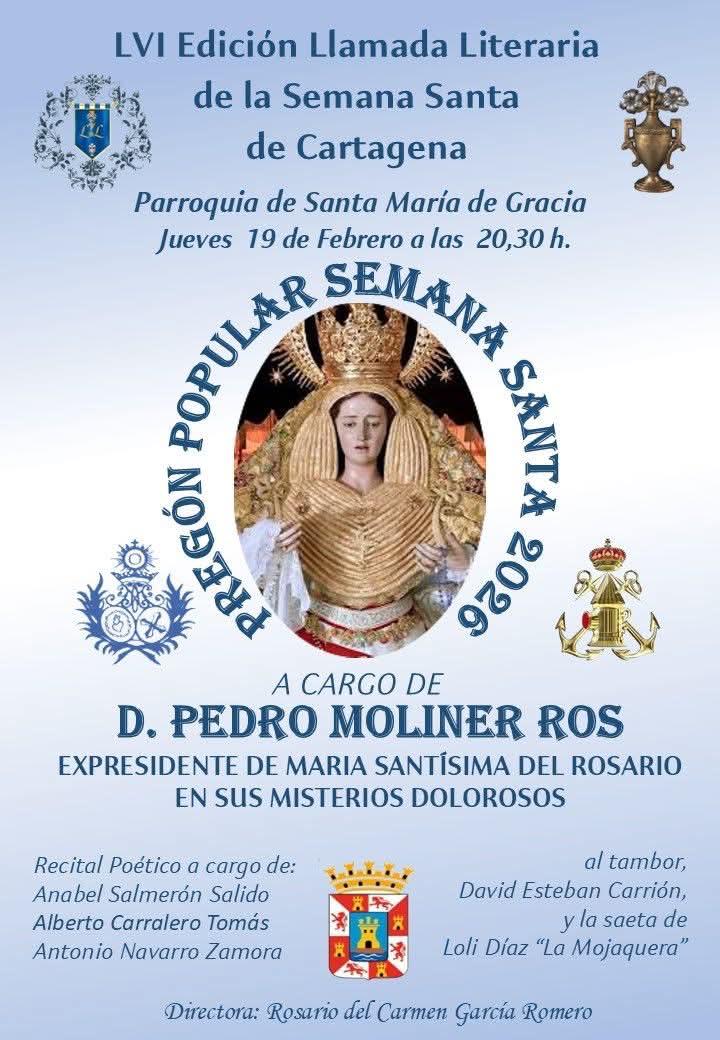 Llamada literaria de la Semana Santa de Cartagena.
#ProvinciadeCartagena
#Cartaginense51
