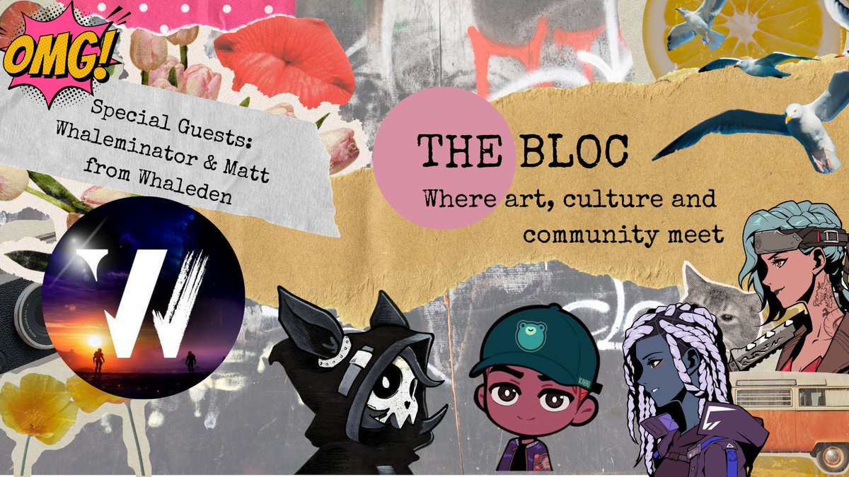 It's almost Friday gang! ✨Which means it is time to gather around for another banger hang out at The Bloc. 
This week's very special guests are <a href="/whaleminator/">Whaleminator 🐳</a> and <a href="/Matt_Web3_/">Matt C.</a> from <a href="/whaledencom/">Whaleden</a>! 
Join us tomorrow at 2pm CST/9pm CET
We will be talking comic books, digital and