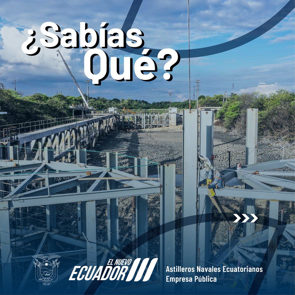 AstinaveEp's tweet photo. Sin puertos eficientes, no hay comercio. 🏗️🚢

En ASTINAVE EP diseñamos y rehabilitamos infraestructura portuaria crítica, como las esclusas de Guayaquil.

Ingeniería que conecta al Ecuador con el mundo. 🇪🇨⚓

#SolucionesPortuarias #Infraestructura #AstinaveEP #ElNuevoEcuador https://t.co/kKiBYx4tr2
