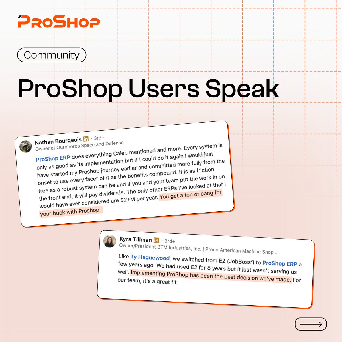 ProShop ERP tweet media