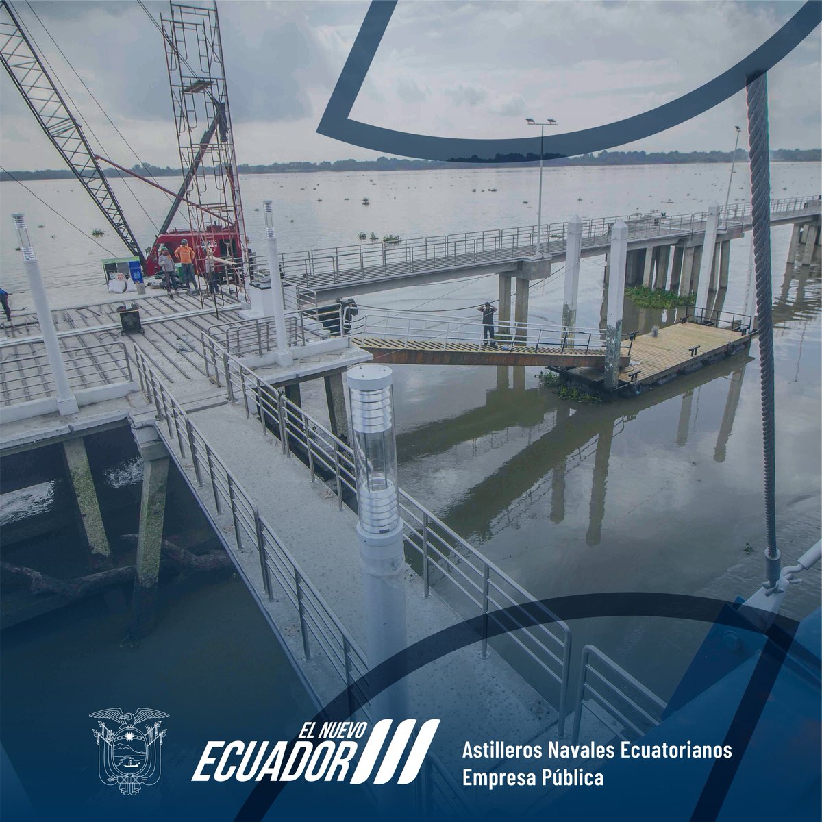 AstinaveEp's tweet photo. Sin puertos eficientes, no hay comercio. 🏗️🚢

En ASTINAVE EP diseñamos y rehabilitamos infraestructura portuaria crítica, como las esclusas de Guayaquil.

Ingeniería que conecta al Ecuador con el mundo. 🇪🇨⚓

#SolucionesPortuarias #Infraestructura #AstinaveEP #ElNuevoEcuador https://t.co/kKiBYx4tr2