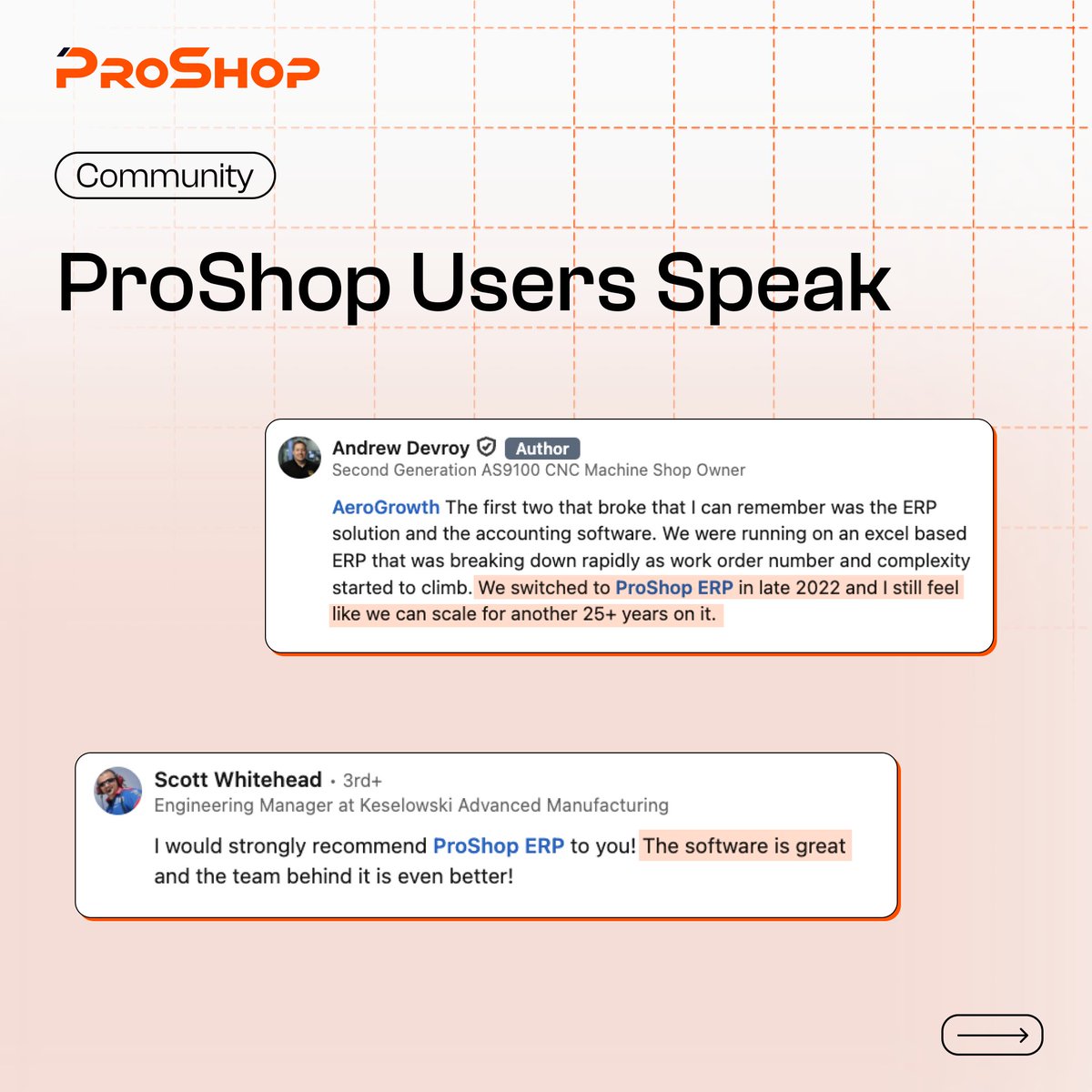 ProShop ERP tweet media