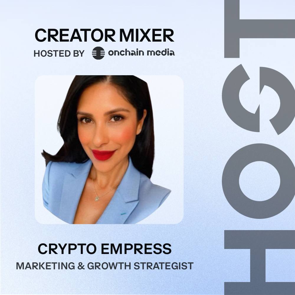 We’re excited to share that <a href="/CryptoEmpressX/">ℂ𝕣𝕪𝕡𝕥𝕠𝔼𝕞𝕡𝕣𝕖𝕤𝕤🤍</a> will be joining us as a co-host for our Creator Mixer this Friday during <a href="/EthereumDenver/">ETHDenver 🏔🦬🦄</a>🥳

With her strong background in marketing &amp; storytelling for onchain projects, we’re thrilled to have her help bring this experience to life✨