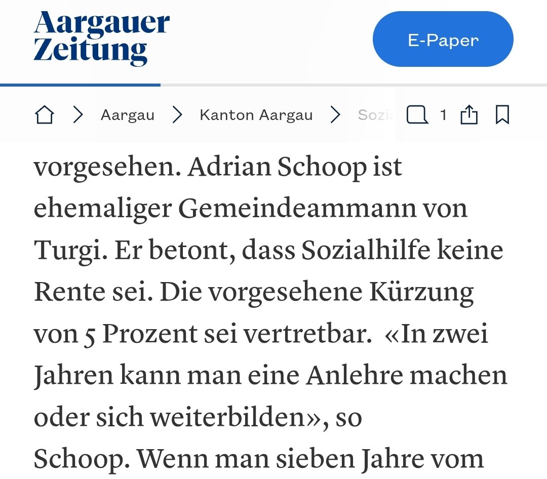 NEIN zu asozialen Eiseskälte der FDP! Gemäss FDP-Schoop und der FDP Aargau ist es kein Problem, den  Sozialhilfebeziehende die Sozialhilfe zu kürzen. Das ist ein Realitätsverlust sondergleichen. Wer die Gesellschaft auf das Äusserste spalten will, wählt ganz klat FDP und SVP.