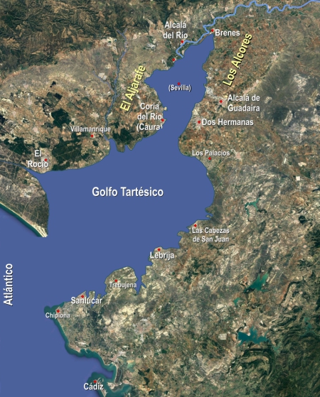 Impresiona mucho ver, gracias al satélite Sentinel-2 de la ESA, cómo están las marismas de Doñana actualmente, tras las intensas lluvias de estas últimas semanas, y recordar que esta zona, hace no mucho en tiempos históricos, era un enorme estuario conocido como Golfo Tartésico.