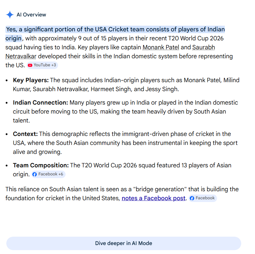 krishnakodali's tweet photo. @StickToCricket BTW, more than half of USA cricket team are Indian origin. https://t.co/H1xieFYg9b