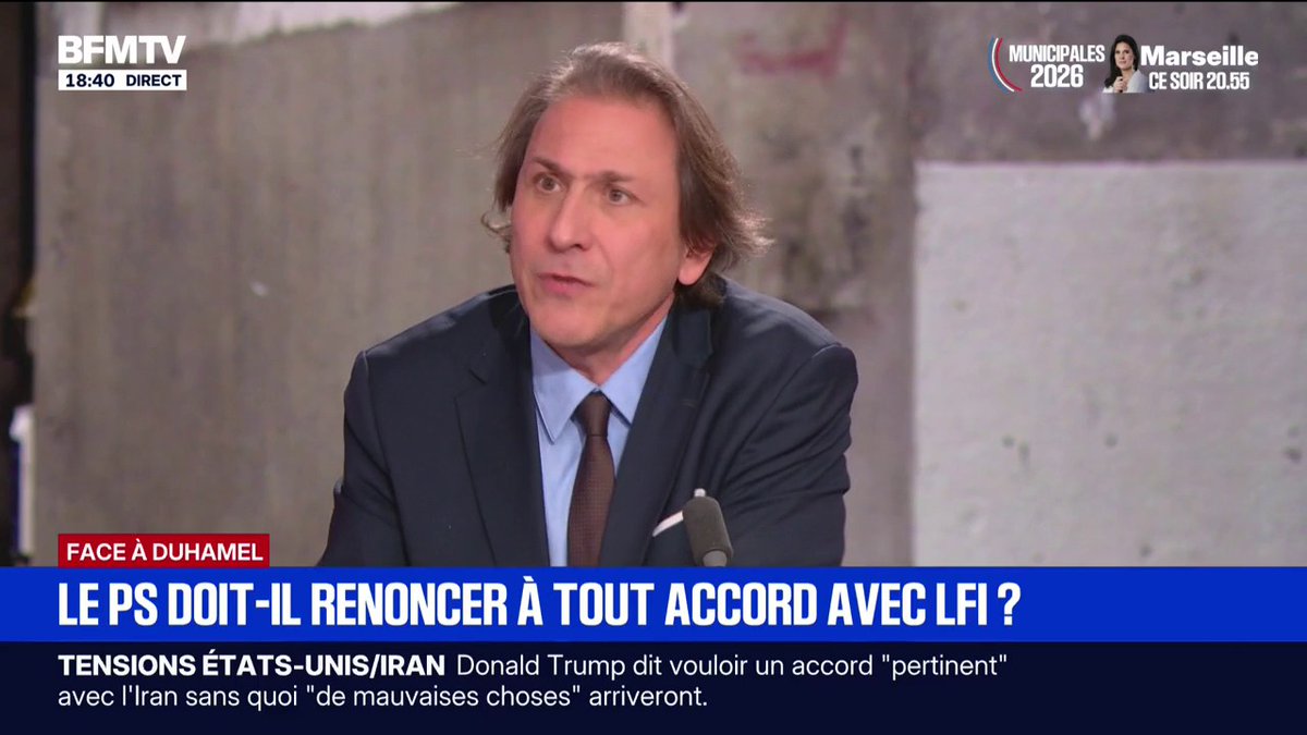Municipales 2026: en cas de duel LFI-RN, Jérôme Guedj (PS) "préfère voter pour le candidat quel qu'il soit face au RN, même s'il est LFI" 
