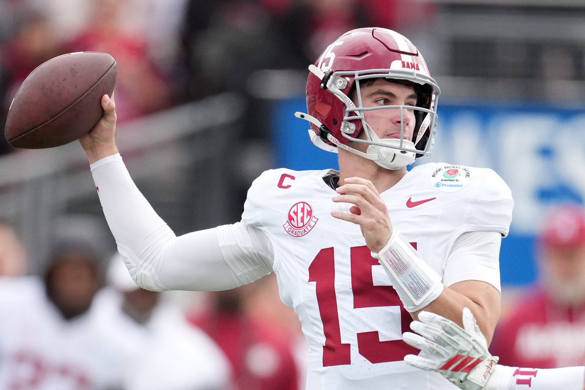 UnderdogNFL's tweet photo. Daniel Jeremiah on Alabama QB Ty Simpson's draft stock:

"I think most teams will have him as the second QB. … I wouldn't be stunned if he went in the first round." https://t.co/esxexWBCgP