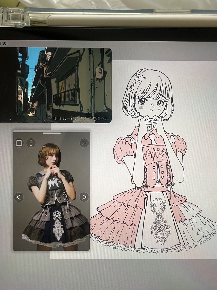 ra___ri__'s tweet photo. あと背景だけを残してやる気がなくなってしまったので投下(最低)(描き終えろ)(お洋服頑張った。楽しかった。) https://t.co/NpcMdW9XlY