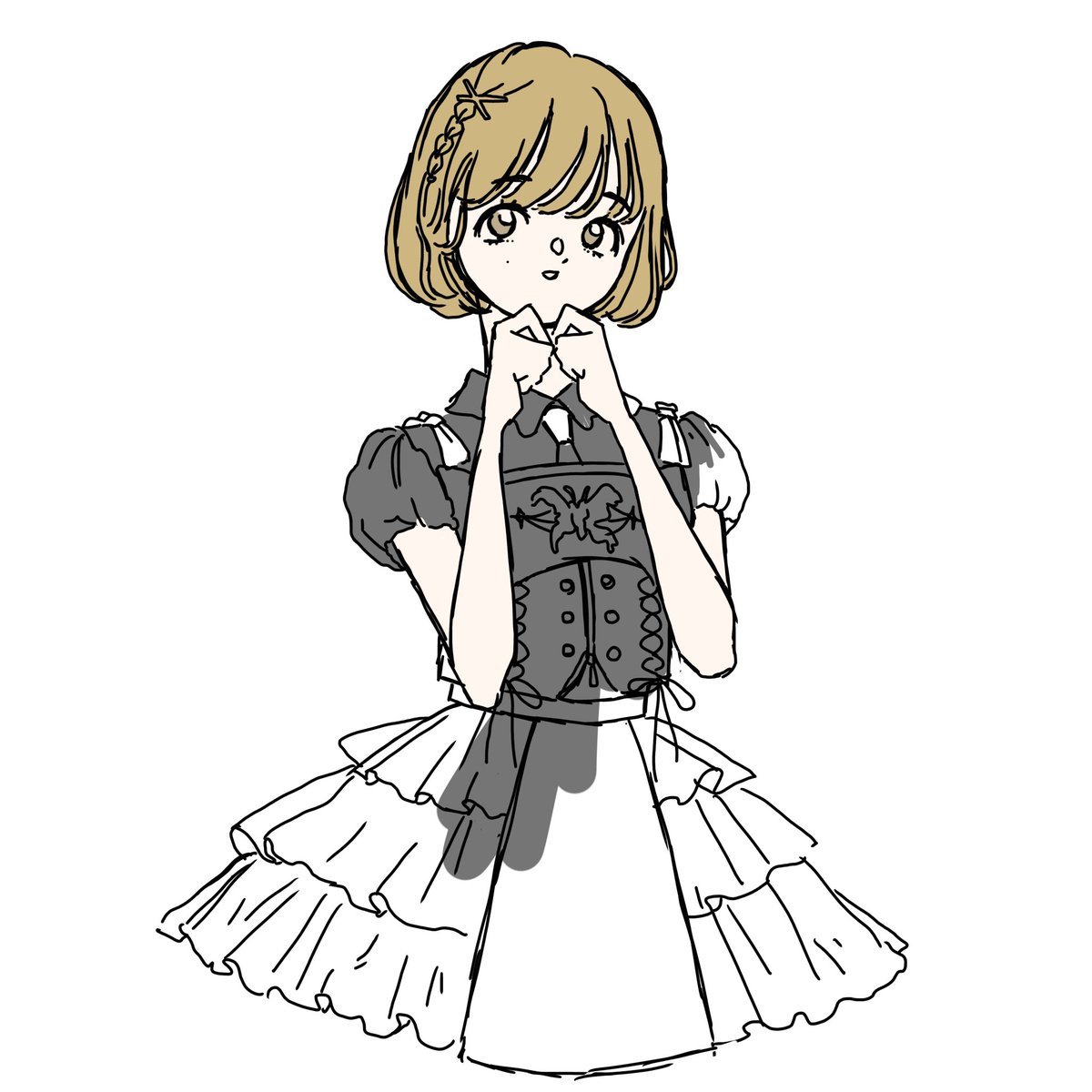 ra___ri__'s tweet photo. あと背景だけを残してやる気がなくなってしまったので投下(最低)(描き終えろ)(お洋服頑張った。楽しかった。) https://t.co/NpcMdW9XlY