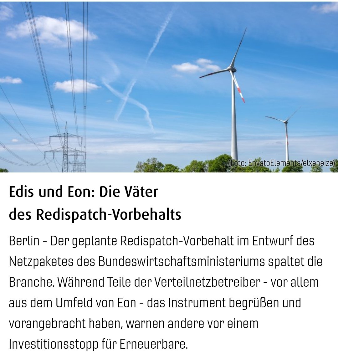 B_Strohmayer's tweet photo. Der #Redispatchvorbehalt ist ein Vorschlag von Netzbetreibern für #Netzbetreiber! edis & E.ON waren Ideengeber und Treiber.
Der Vorschlag kaschiert die #Underperformance von VNB, mit erheblichem Schaden für den Ausbaus günstiger Solar- und Windparks.
https://t.co/vxIsTmnbfd https://t.co/mnwYVI1ZWG
