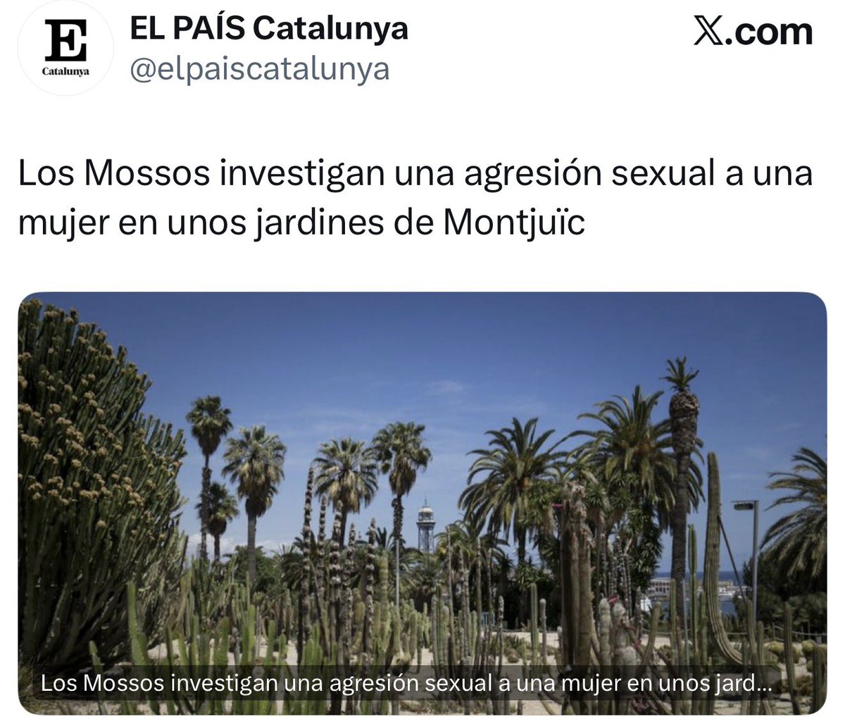 Una nueva violación en Cataluña.

📈Dos datos:

➡️En Cataluña han aumentado un 500% las violaciones. 

➡️El 91% de los presos por violación son extranjeros en Cataluña.

Lo terrible es que los responsables saldrán dentro de unos días detrás de una pancarta disfrazados de lila.