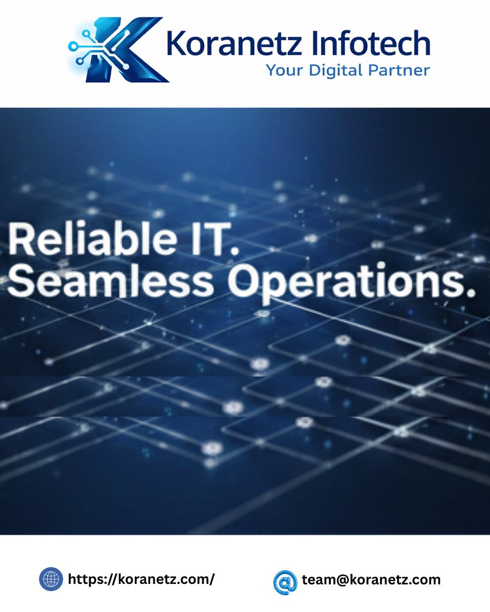 koranetztech's tweet photo. 🔐Reliable IT. Seamless Operations.

We deliver dependable technology solutions that keep your business running smoothly, securely &amp; efficiently—so you can focus on growth.
🌐https://t.co/u2a6urOxO1
📩team@koranetz.com
#KoranetzInfotech #ReliableIT #SeamlessOperations
#ITServices https://t.co/tOurVAaqzB
