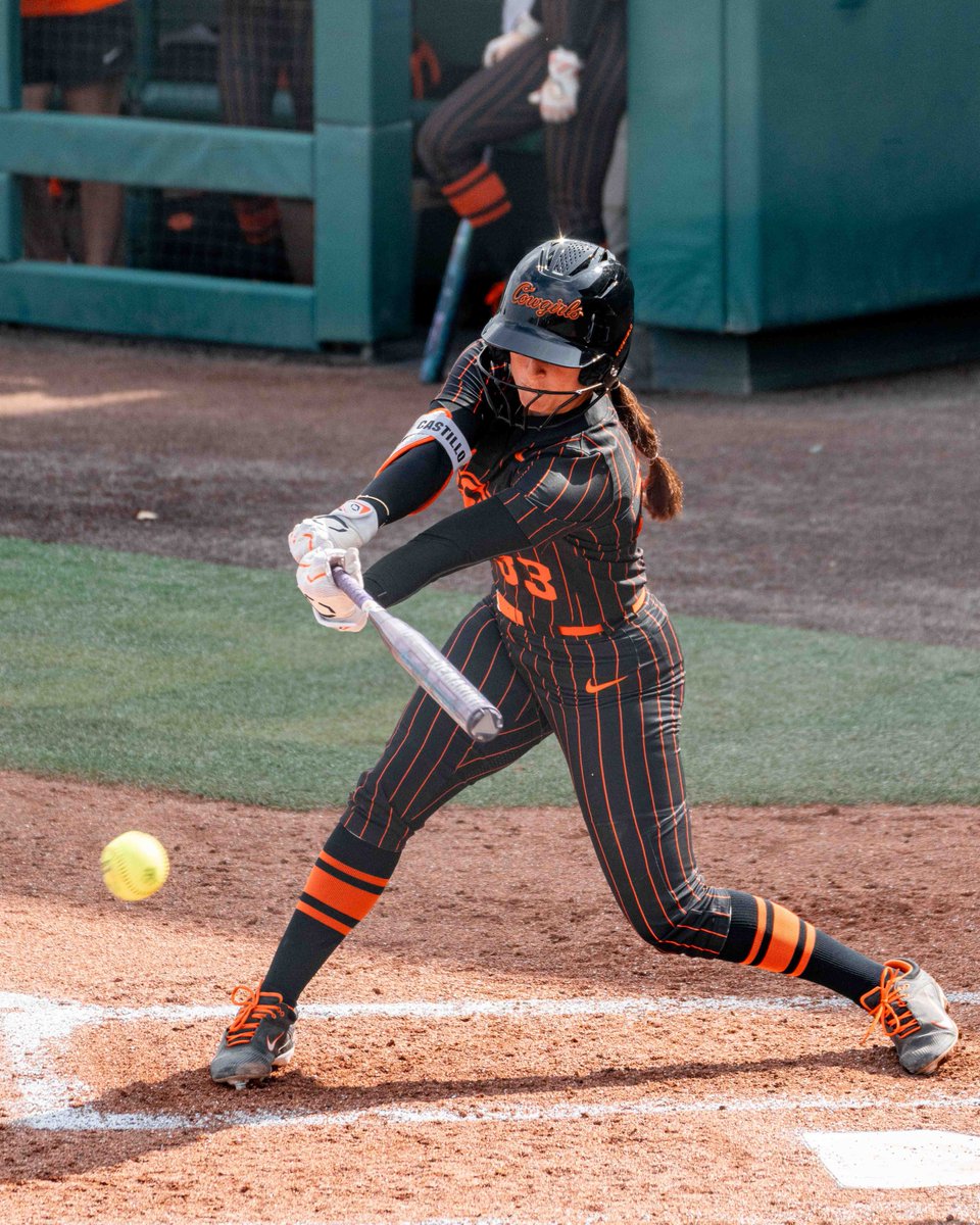 cowgirlsb's tweet photo. Keep. 'Em. Coming. 

Gabby records her first career RBI with a single up the middle 📈

#GoPokes | @gabbyca99454096 https://t.co/cCPnOhc0Mr