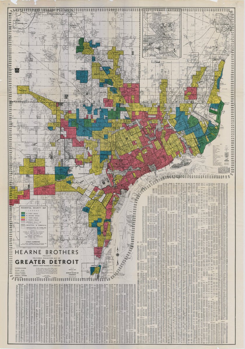 This Thursday on #FromTheArchives 🏙️ we’re looking at Detroit’s hidden history of housing discrimination. This Historical HOLC Redlining Map for Detroit, Michigan specifically targeted residents of color deeming their neighborhoods as “hazardous” to investment because they had