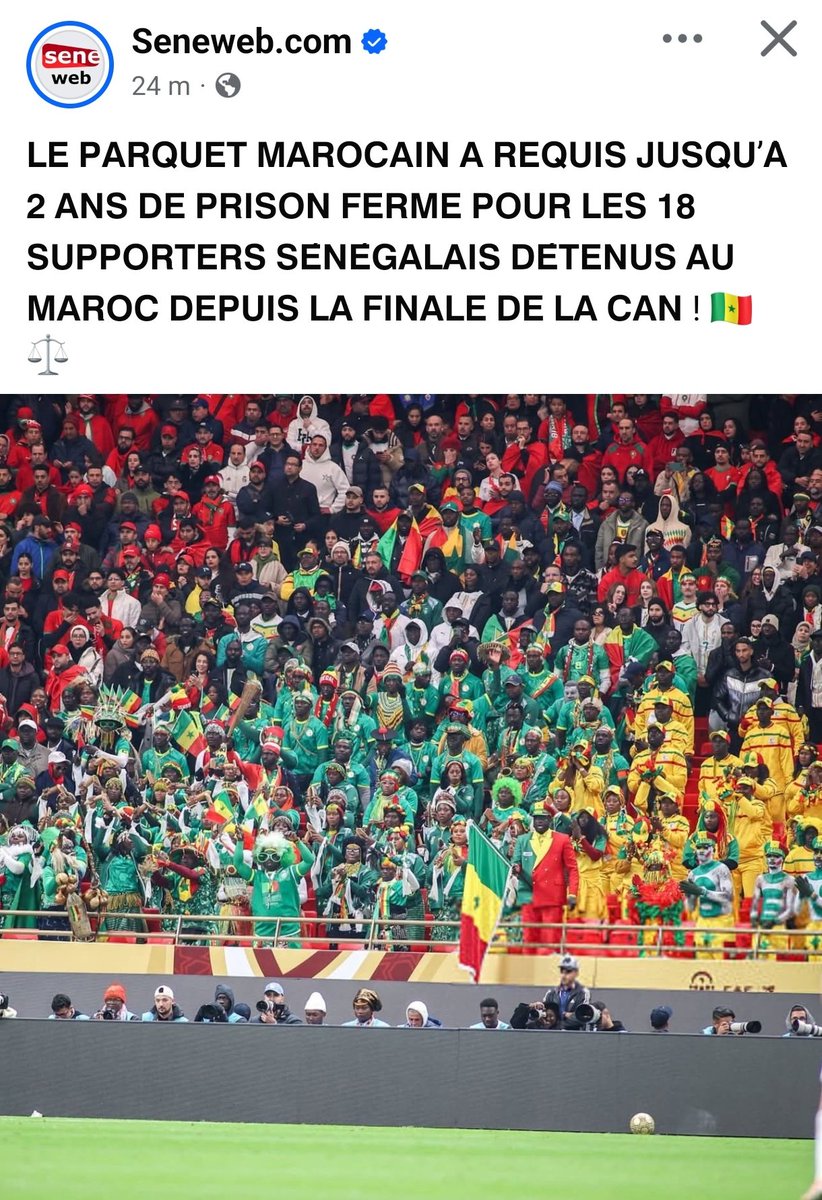 AL_amine21's tweet photo. 🇸🇳🇲🇦 supporters 🇸🇳 arrêtées lors de la CAN 2025
Est ce que ça va les marocains 🇲🇦😢😢
#libereznossupporters
#liberez
#senegalvsmorocco
#SenegalMarocco https://t.co/nLY3nolGd0