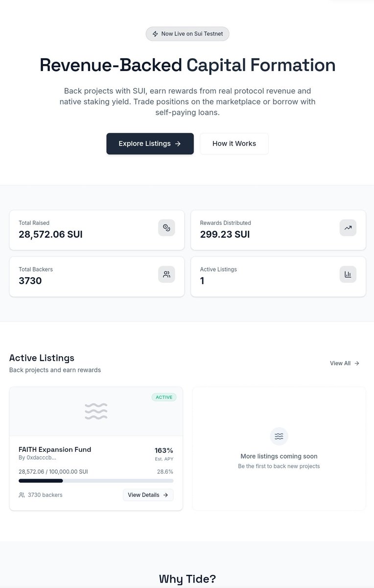 1/2

new click: tide incentivized testnet (<a href="/tidedotam/">Tide</a>)

use slush wallet

claim faucet: faucet.sui.io

join here: tide.am/r/TIDE-B479392…

> click explore, tap "view details" on FAITH Expansion Fund, and deposit test sui, you'll get a supporterpass NFT in the process