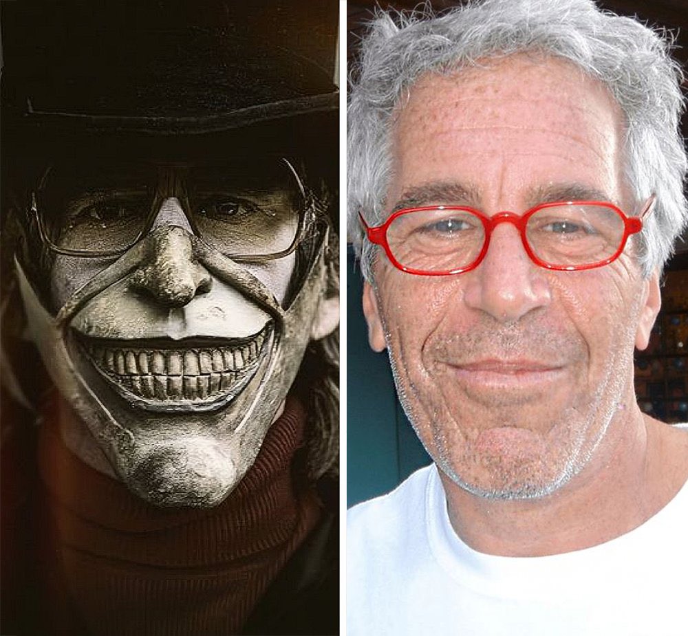 porqueTTarg's tweet photo. "Máscara"

Porque los usuarios empezaron a destacar el parecido entre la máscara del asesino de The Black Phone y Jeffrey Epstein.

La película trata sobre un asesino sádico que secuestra y abusa de niños inocentes. https://t.co/KjOASSz2eJ