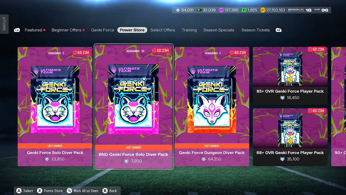 BND+Auctionable power pack btw did not refresh. It never said it would ...