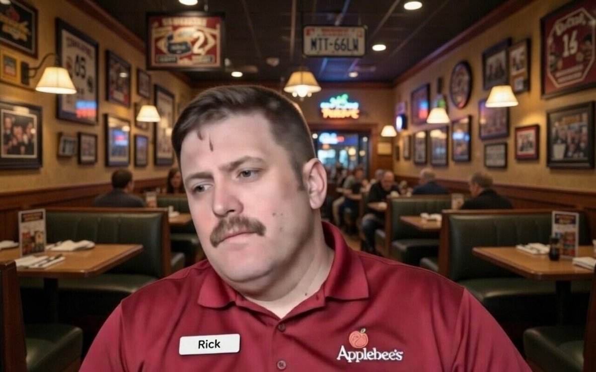 “My names Rick I’ll be your server…can I interest you in some appetizers or maybe our new Oh-m-cheese burger?”