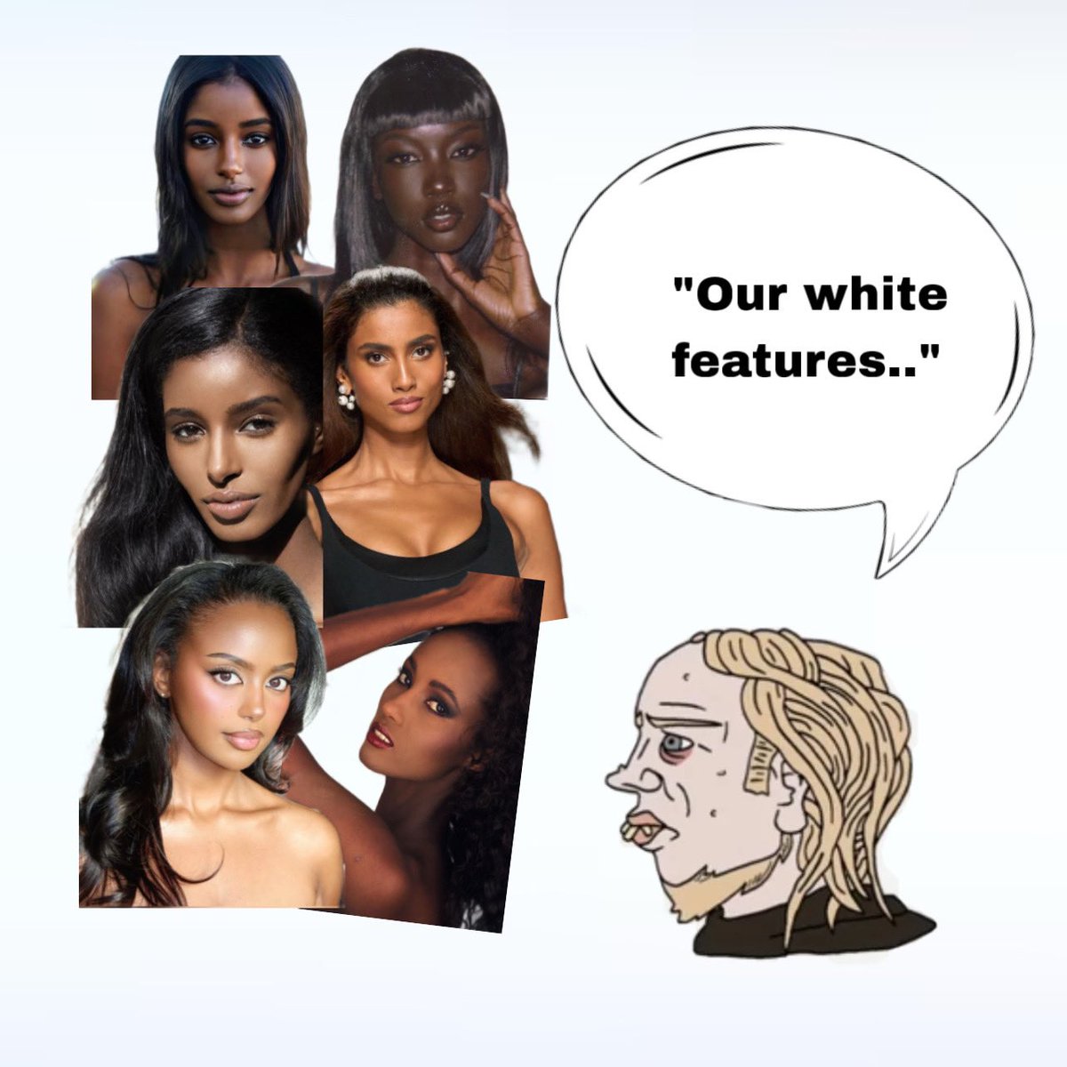 miromanticizzo's tweet photo. whites trying hard to associate our features with theirs https://t.co/ZZIis11XqN