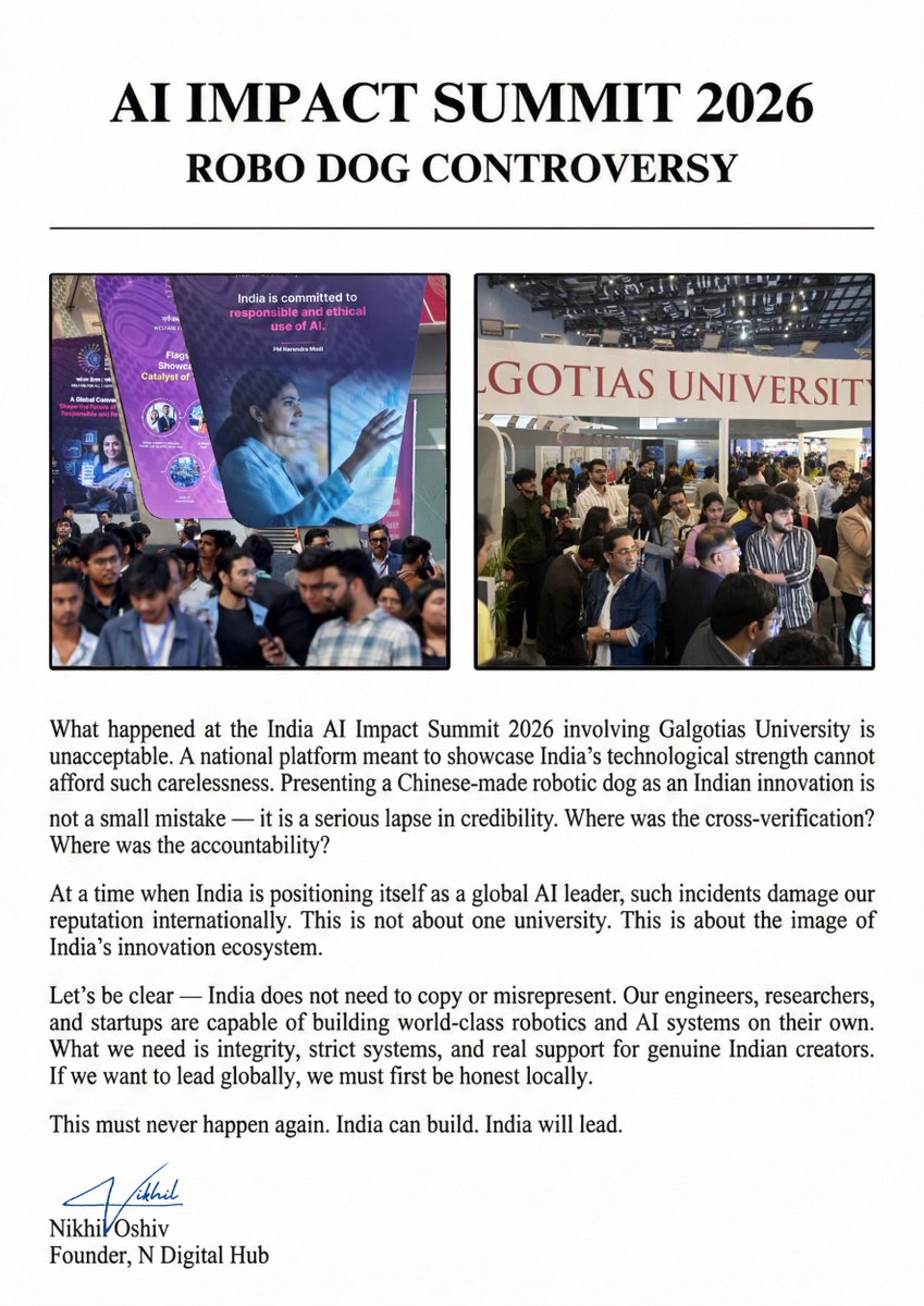 NikhilOshiv's tweet photo. Global leadership starts with local honesty.
We don’t need to copy. We can create.
Protect India’s innovation reputation.
We don’t need to copy. We can create.
Protect India’s innovation ecosystem.
Protect credibility. Build with integrity. 
#BuildInIndia #AIImpactSummit2026 https://t.co/F4GcVNtznZ