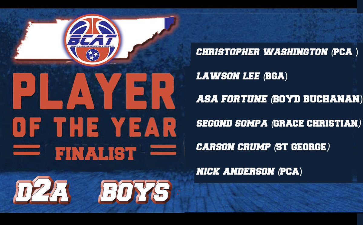 2025-26 BCAT BOYS D II A PLAYER OF THE YEAR FINALIST <a href="/tssaabasketball/">TSSAA Basketball</a> <a href="/MainStreetPreps/">Main Street Preps</a> <a href="/NoahMcKayUCR/">Noah McKay</a> <a href="/johnvarlas/">John Varlas</a> <a href="/Kreager/">𝑇𝑜𝑚 𝐾𝑟𝑒𝑎𝑔𝑒𝑟</a>
<a href="/CourtneyHoops90/">Courtney Asher Smith</a> <a href="/5StarPreps/">5Star Preps</a> <a href="/PrepHoopsTN/">Prep Hoops Tennessee</a> <a href="/memphispreps/">CA Prep Sports</a> <a href="/prepxtra/">PrepXtra</a>
<a href="/mopatton_sports/">Maurice Patton</a> <a href="/star_tri65681/">Tri Star Sports Network</a> <a href="/westtnboxscore/">West TN Box Score</a> <a href="/GCSportsWriter/">Michael Odom</a>