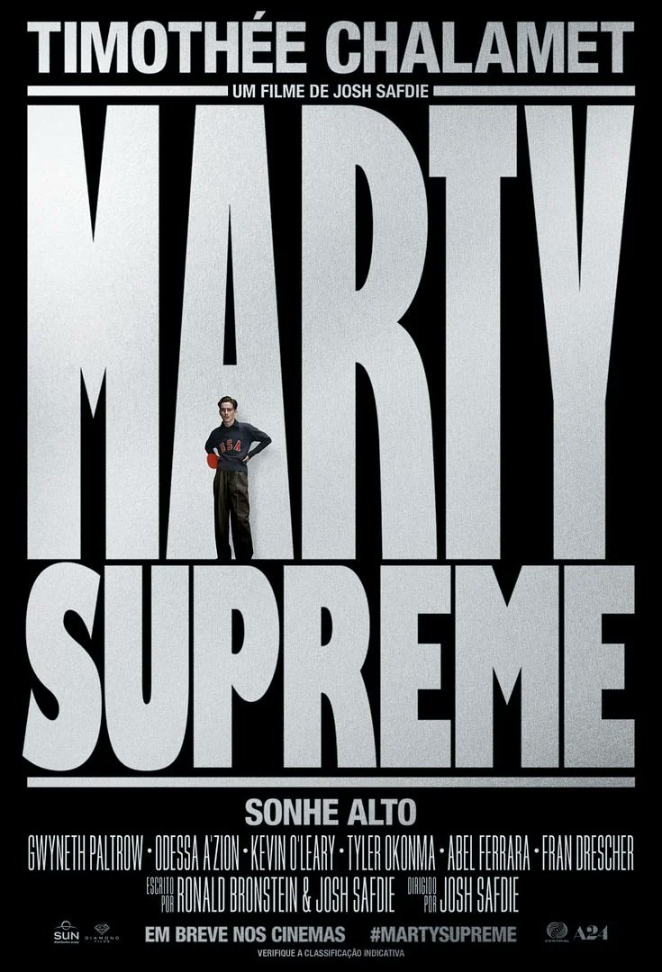 _marcelobarreto's tweet photo. O filme mais caro da A24 traz Timothée Chalamet-minguê em seu melhor papel. Marty Supreme é caos narrativo e protagonista obcecado pela glória com um narcisismo magnético que é a própria alegoria do sonho americano. Tudo arrematado por trilha oitentista em trama dos anos 50. 8/10 https://t.co/vtLE1gO0i9