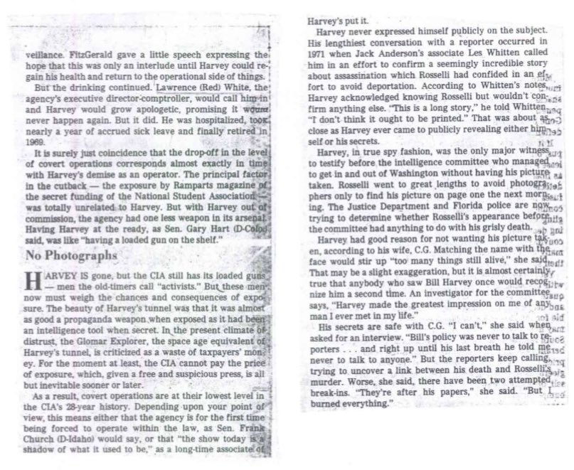David C. Martin’s article on Bill Harvey, Washington Post, 10/10/76. (3 of 3)