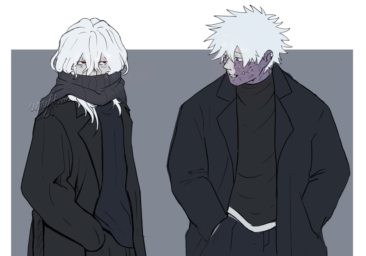 A little roughdraft of could've been models, #shigaraki and #dabi
(his hair peeking out of the scarf (╥‸╥)♡ my poor heart)