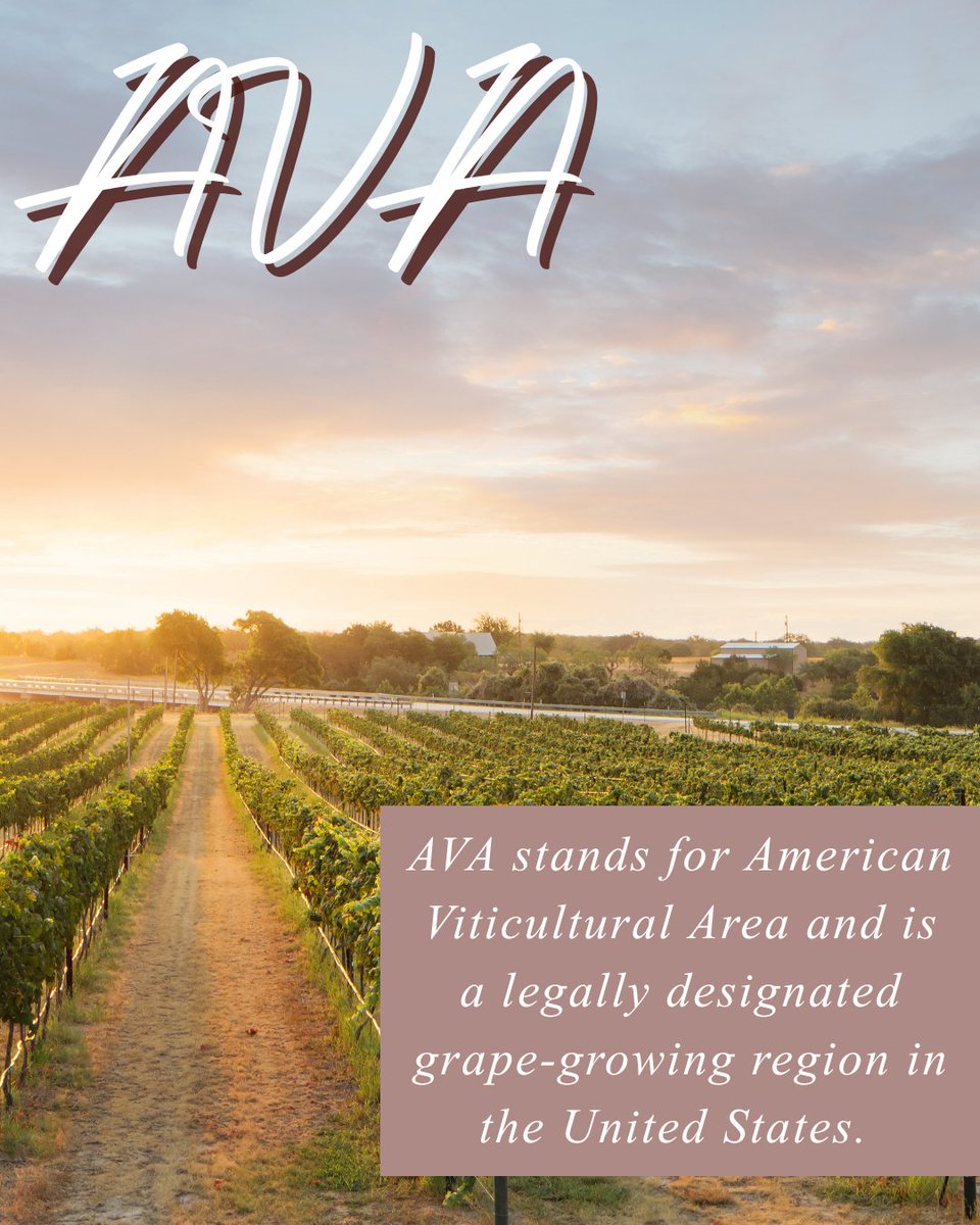 Commissioner Sid Miller brings you today's wine term: AVA!

AVA, or American Viticultural Area, is a legally designated grape-growing region in the United States. An AVA is recognized for its unique climate, soil and geographic features. 

What's your favorite Texas AVA?
