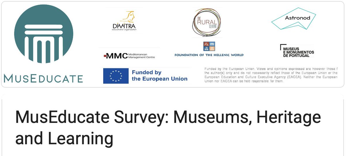 MusEducate project: Please complete this short survey and let us know how local museums can connect with community culture and heritage...
Click here for survey:
docs.google.com/.../1FAIpQLSfH…