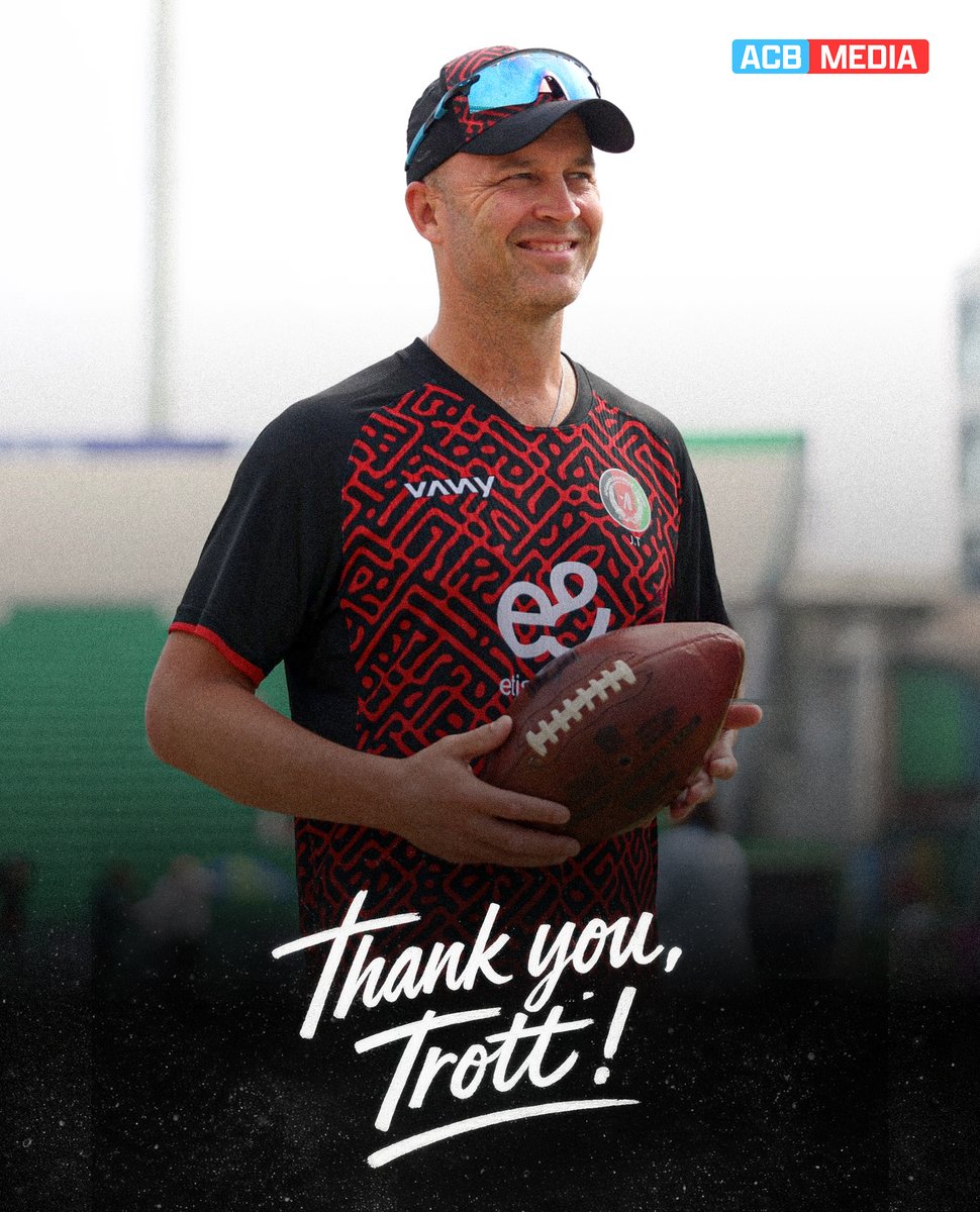 ACBofficials's tweet photo. 𝐆𝐫𝐚𝐭𝐢𝐭𝐮𝐝𝐞 𝐟𝐨𝐫 𝐚 𝐉𝐨𝐮𝐫𝐧𝐞𝐲 𝐟𝐢𝐥𝐥𝐞𝐝 𝐰𝐢𝐭𝐡 𝐏𝐫𝐨𝐠𝐫𝐞𝐬𝐬 𝐚𝐧𝐝 𝐏𝐫𝐢𝐝𝐞 🙌

Thank you, @Trotty, for your outstanding services as the head coach of #AfghanAtalan since 2022. 👏

Your impact will always be remembered. 🤩

#GloriousNationVictoriousTeam https://t.co/H8DPWNmS57