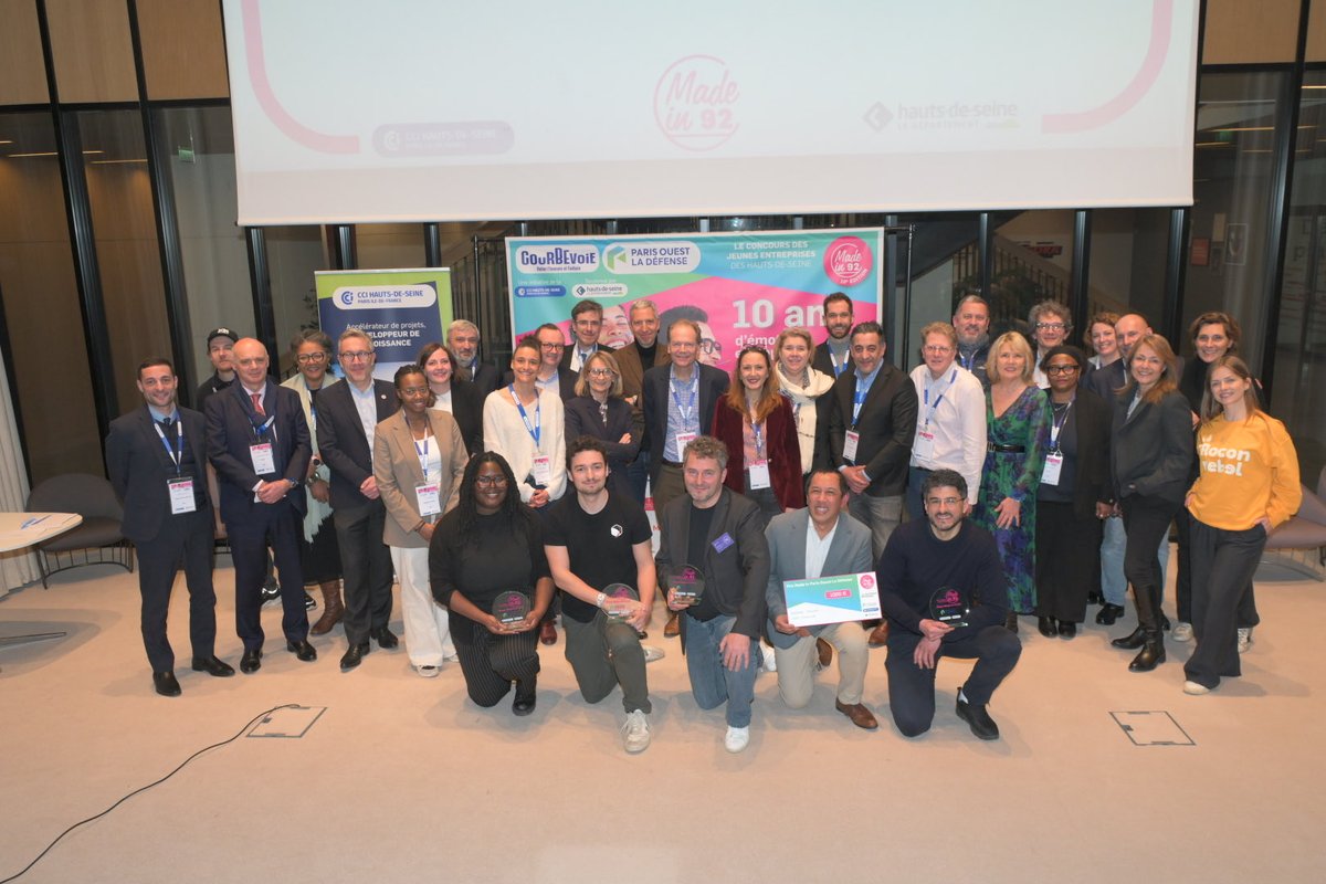 CCI_92's tweet image. Made in 92 #10 : 4e et dernière étape #MadeinPOLD du concours #Madein92 à @VilleCourbevoie 🔥
18 candidats et une même énergie pour défendre leurs beaux projets 👏
Merci à @POLD et au @hautsdeseinefr pour leur soutien. Rdv à la Grande Soirée Finale à la Seine Musicale le 19/5🚀