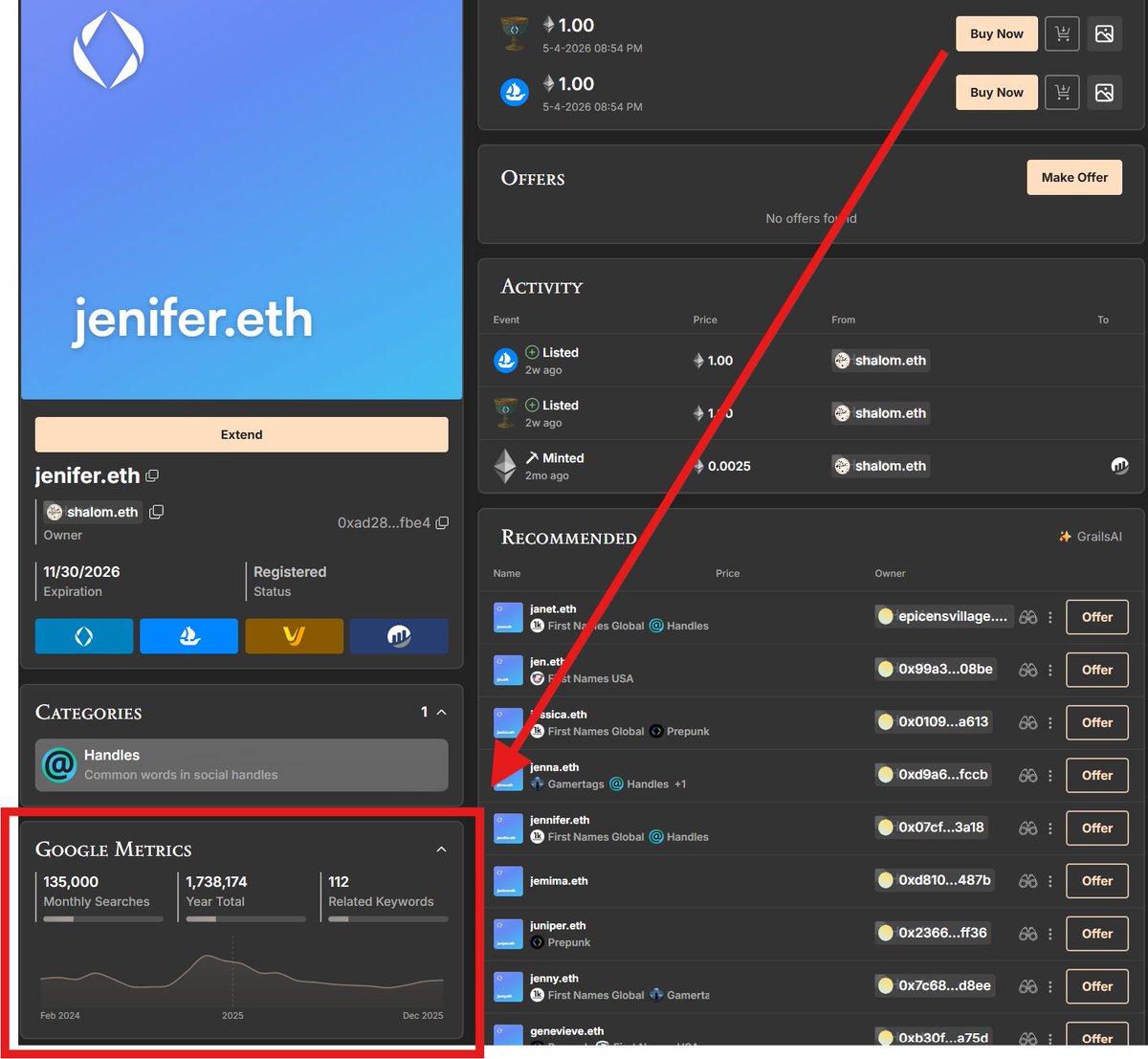 <a href="/grailsmarket/">Grails: ENS Manager & Market | grailsmarket.eth</a> is my favorite tool right now... Love the google metrics feature 🔥🔥🔥. Thank you 🙏🏼  <a href="/BrantlyMillegan/">brantly.eth</a> for building this